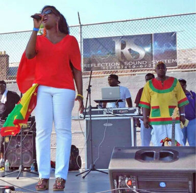 Cheryl Vincent performing at a Grenada, Carriacou & Petite Martinique Day event.
