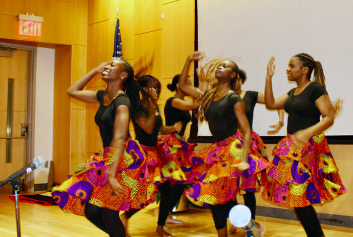 Members of the Victory Music and Dance Company go through their paces dancing "Freedom."