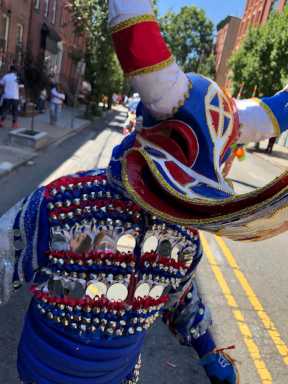 A reveler at the Jersey City Carnival.