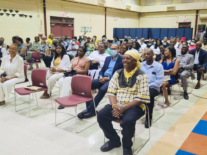 Vincentian nationals at the Welcome and Farewell event for their new and outgoing consular generals at the Friends of Crown Heights Educational Center in Brooklyn. 