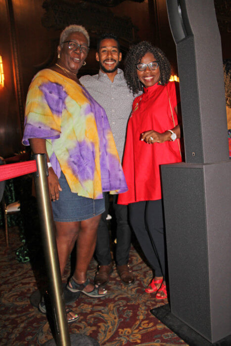 Brooklyn Borough Prez Antonio Reynoso with Sue Foster, of Sesame Flyers (left), with Claire Patterson, of Guyana Tri-State Alliance.