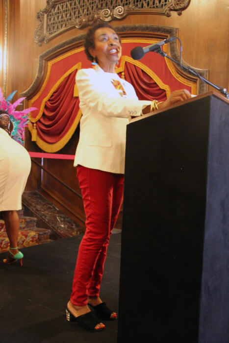 Congresswoman Yvette D. Clarke addresses launching ceremony.