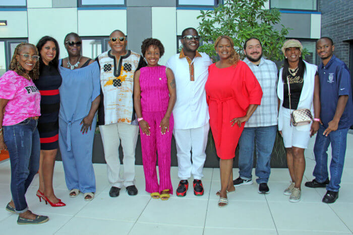 Elected officials and patrons at pre-carnival parade breakfast in Queens.