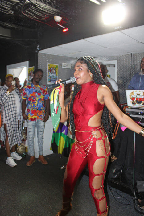 Guyanese Shelly G (Shelly Garraway) performing in front of her fanbase on the Nautical Princess at her first ever boat cruise "Take A Ride Wid Me".