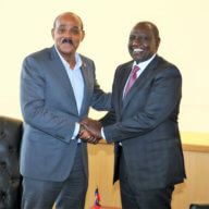 Antigua and Barbuda’s Prime Minister Gaston Browne (left) with President of Kenya Dr. William Suto.