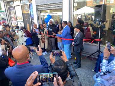 Assembly Member, Brian A. Cunningham cuts the red ribbon during the office opening on Friday, Sept. 23, 2022.