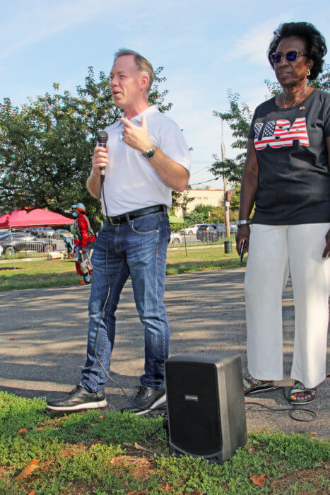 Randy Peers and Dr. Judith Newton at the 9/11 tribute in Brooklyn.