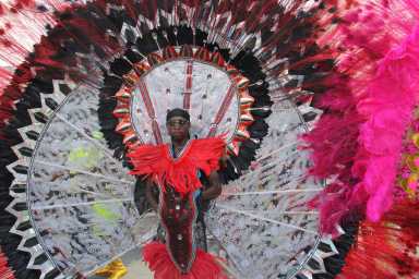 Vincentian Francis De Silva portrays "Pitch Lake on Fire" for D'Midas International NY.