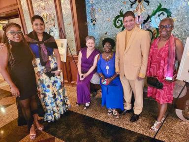 Alumni - Denise Harris, Naline Persaud-Mc Millan (President), Beverly deAndrade-Waaldijk, Jennifer Harding, Compton Grose and Cheryl Alleyne at St. Rose's High School 28th Anniversary Awards Gala.