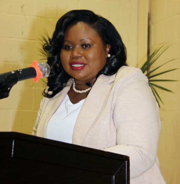 New Foreign Affairs Minister Keisal Peters in her maiden address to the Vincentian Diaspora in Brooklyn.