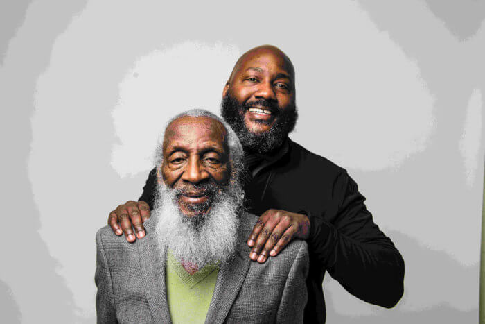 'Essential Dick Gregory' author, Christian Gregory with his father, Dick Gregory.