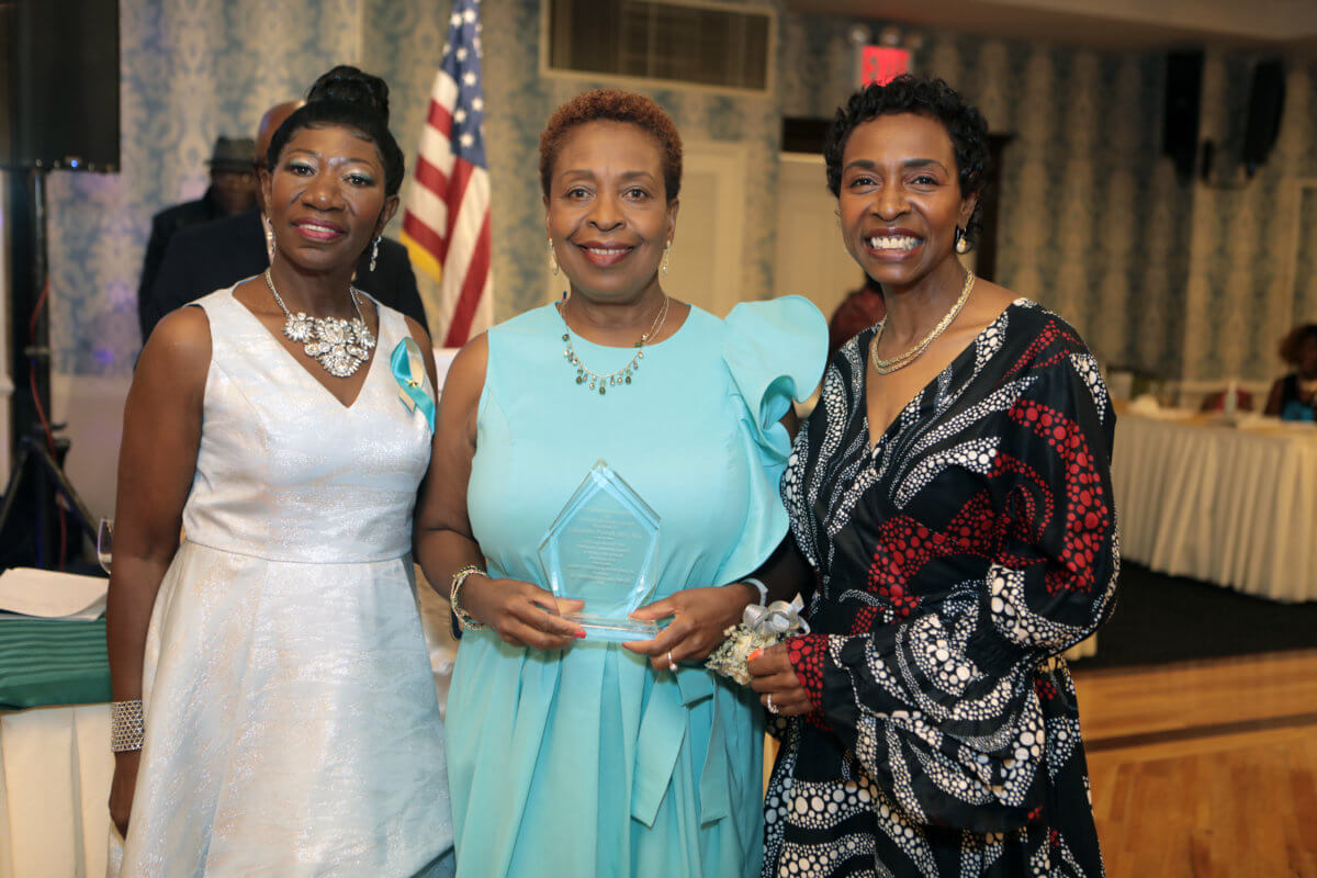 From left: Dr. Claudette McFarquhar, president, Claudette Powell (former president and honoree) and Congresswoman Yvette Clarke.