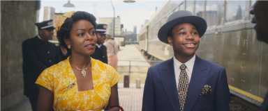 Danielle Deadwyler (Mamie Till-Mobley) and Jalyn Hall (Emmett Till) in the movie 'Till."