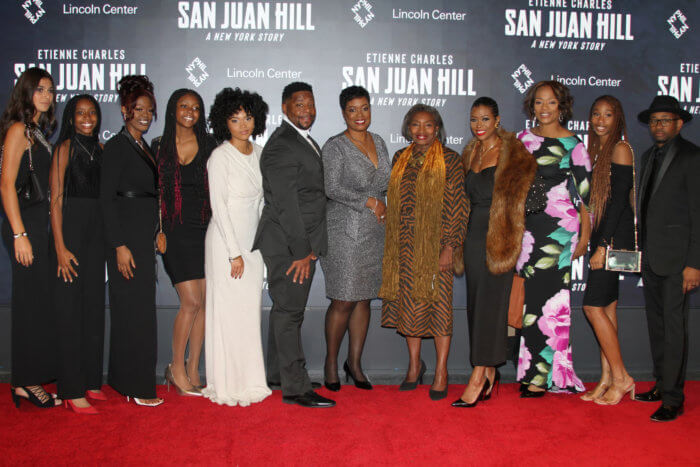 From left: Gabriella Florio, Nevaeh Motes, Imani Hastick, Denise Motes, Kristine Ortiz, Davond Motes, Renee Hastick-Motes, NYS Senate Majority Leader Andrea Stewart-Cousins, Camille Hastick, Jennifer Arnoux, Jahirah Arnoux, and Joshua Arnoux.