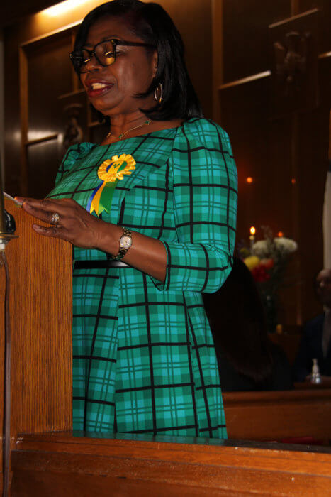 Laverne McDowald-Thompson delivers Independence Message.