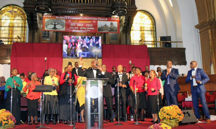 The illustrious choir singing during the 170th Anniversary of Bedford Central Presbyterian Church, in Brooklyn.