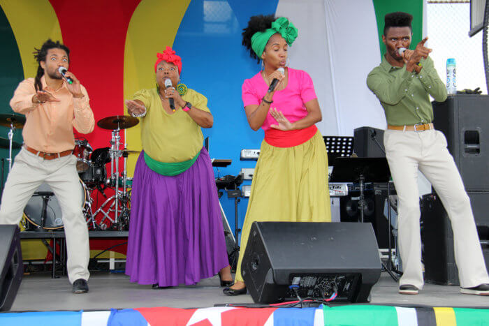 Braata Folk Singers at the Guyana Cultural Association's Folk Festival held at the Old Boys and Girls High School Grounds in Brooklyn. 