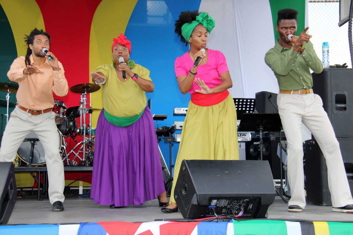 Braata Folk Singers at the Guyana Cultural Association's Folk Festival held at the Old Boys and Girls High School Grounds in Brooklyn.