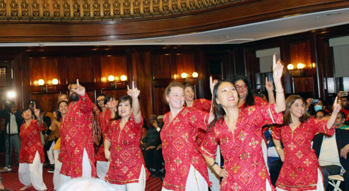The Masal Bhangra dancers wowed the audience during a Diwali celebration at New York City Hall, on Nov. 1, 2022. 