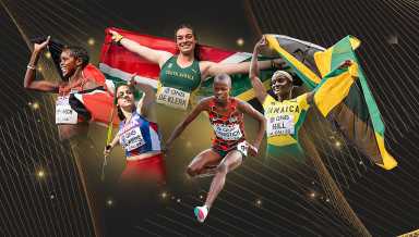 Jamaican Kerrica Hill, far right, among nominees for Women's Rising Star Award.