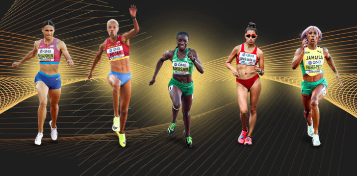 Jamaica's Shelly-Ann Fraser-Pryce, right, among finalists for Women's World Athlete of the Year 2022.