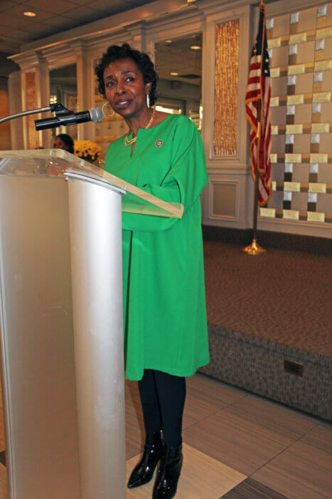 Congresswoman Yvette D. Clarke addresses the gala ceremony.