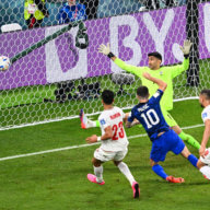 Christian Pulisic of United States scores his team's first goal during the FIFA World Cup Qatar 2022 Group B match at Al Thumama Stadium on Nov 29, 2022 in Doha, Qatar.