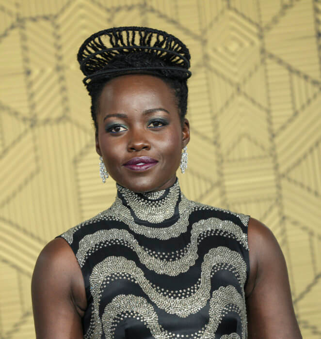 Lupita Nyong'o poses for photographers upon arrival for the premiere of the film 'Black Panther: Wakanda Forever' in London, Thursday, Nov. 3, 2022.