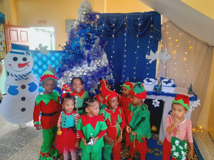 Founder of Green Acres School, Marilyn Butters-Green and staff, hosted a Christmas parade on the streets of Georgetown, Guyana. Here are the pretty little elves. 