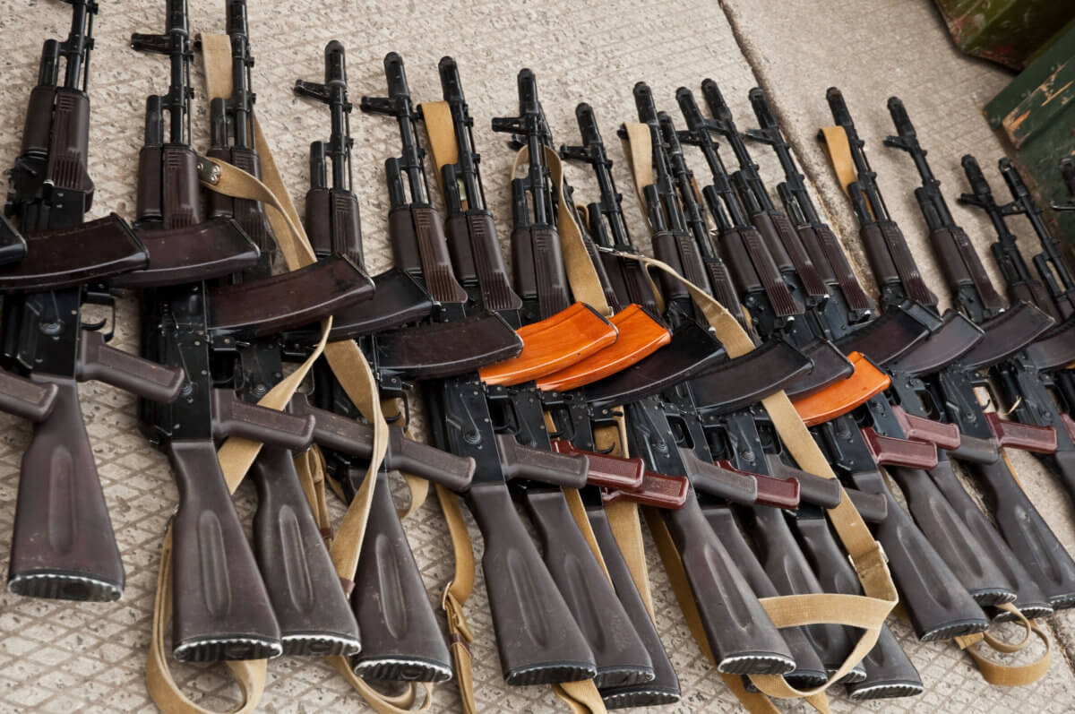 Illustration of seized illegal weapons.