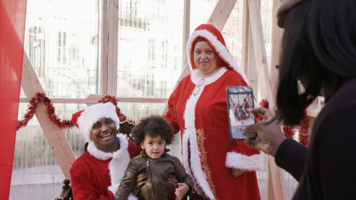 Chi Osse, NYC councilman, and Dale Charles, executive director, Bed Stuy Gateway BID, took up residency at Winter Wonderland Santa Hollow as Mr. & Mrs. Claus.