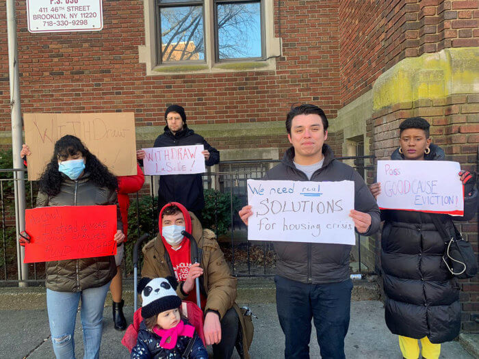 Tenants protest Governor Kathy Hochul’s chief judge pick, Hector LaSalle and call for tenant protection.