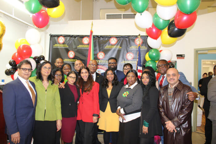 CG Michael E. Brotherson, third backrow, joined staff of the consulate for a photo-op at the 53rd Republic Anniversary commemoration at the Manhattan consulate office. 