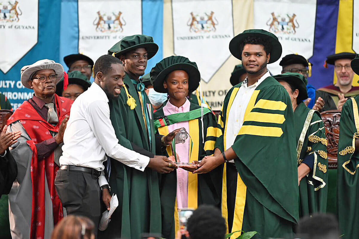 The University of Guyana bestowed an Honorary Doctorate of Letters and the Arts on Black Panther star, Letitia Wright during her whirlwind visit to her homeland.