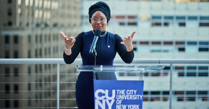 Salimatou Doumbouya, a first-generation college student who was born and raised in Guinea, West Africa, serves as CUNY’s student trustee.