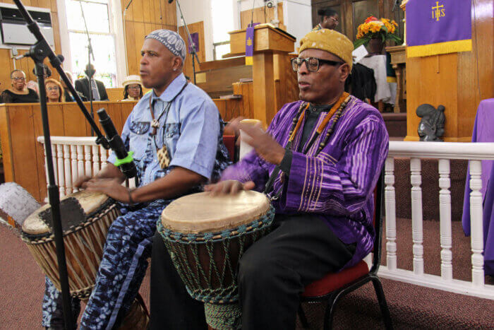 Drummers during Heritage Sunday celebration at Fenimore St. United Methodist Church which focused on ‘Black Resistance.’ 