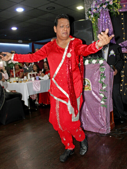 Performer, Dheeraj Gayaram goes through his paces in a sensational dance choreography, at the Int. Women's Day 2023 Awards at Code Lounge, Richmond Hill, Queens.