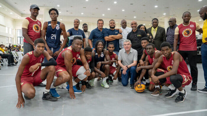 IOC Prez Bach meets with athletes in Montego Bay, Jamaica.