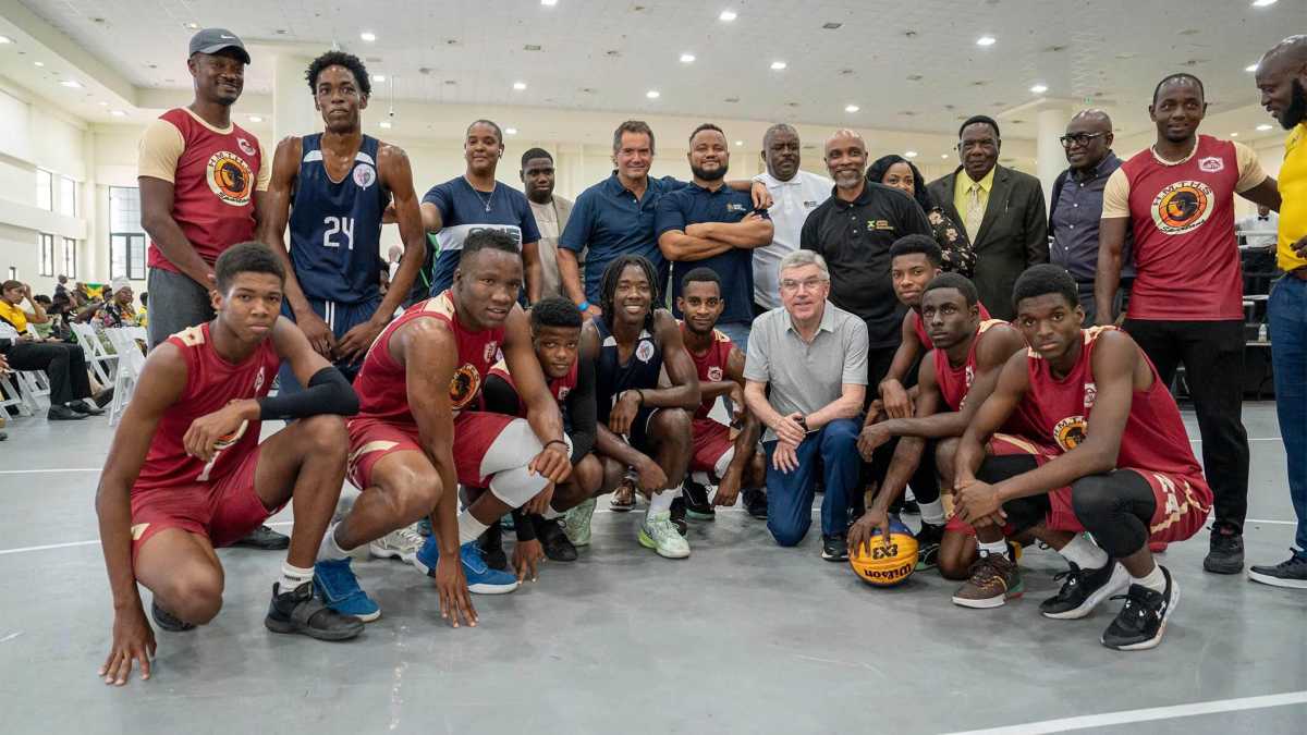 IOC Prez Bach meets with athletes in Montego Bay, Jamaica.
