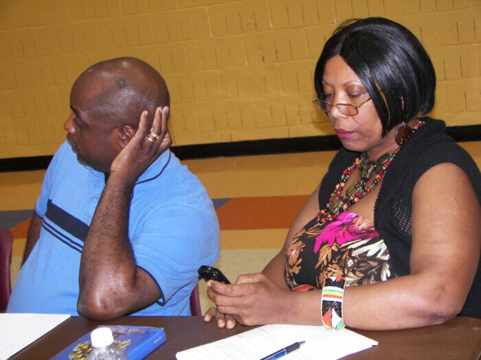 Author Trish St. Hill and Lawyer Colin Liverpool in June 2011 during a Vincentian unity conference at the Friends of Crown Heights Educational Center in Brooklyn.