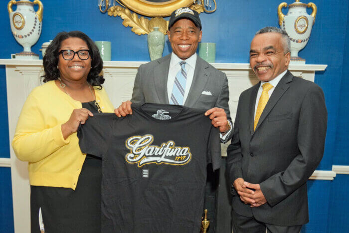 Rosemary Ordonez-Jenkins, NYC Mayor Eric Adams and  José Francisco Ávila.