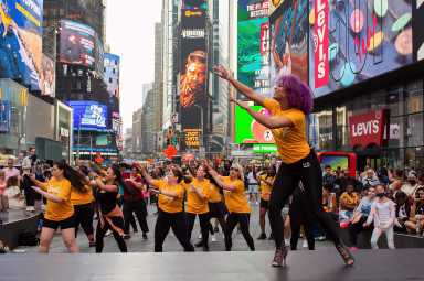 Ailey Extension Dance in Times Square - Mambo with Katherine Jimenez.