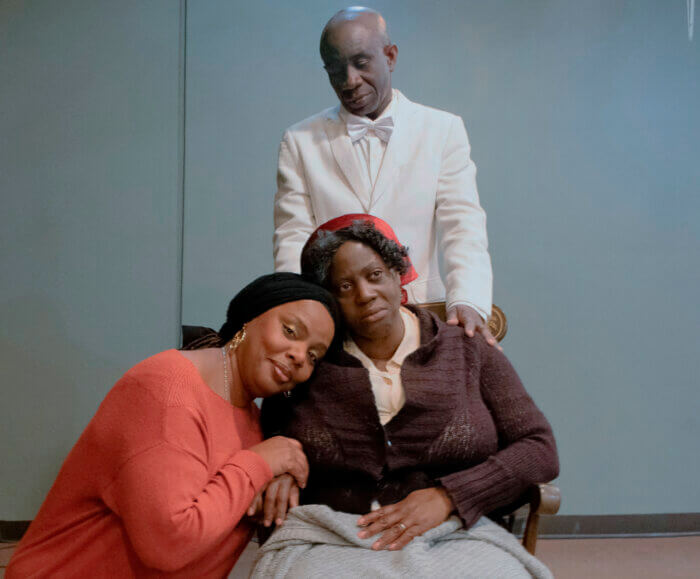 Dianne Dixon (left), Paula Galloway and Christopher Laing in “Mamma Decemba.”