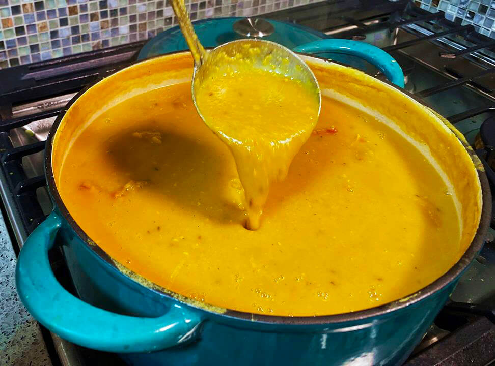 Salt-Beef Yellow Split Peas Dhal.
