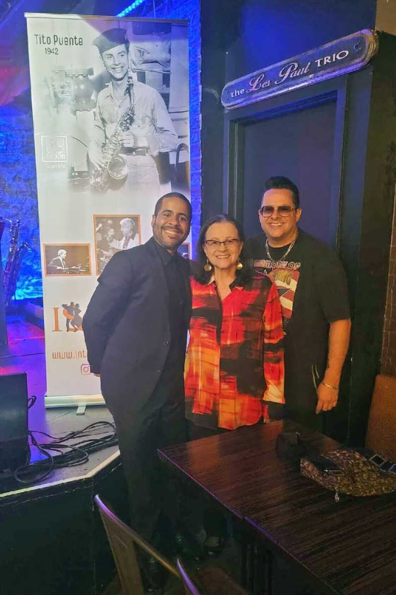 From left, Willy Rodriguez (ISM Co-Founder), Margie Puente and Tito Puente Jr.