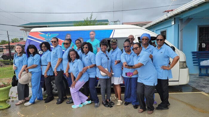 APC Community Services team take a break for a photo-op during a recent medical mission to Guyana.