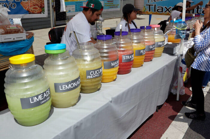 A variety of juices being sold during the Church Avenue Street Fair.