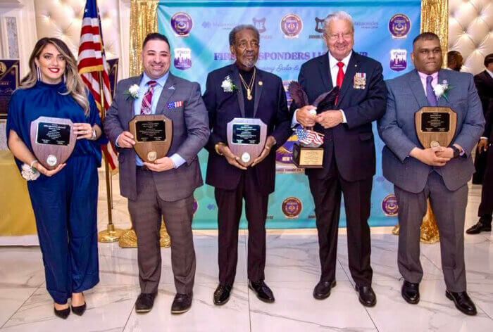 From left, honorees Anna Delfaus, Joseph Imperatrice, George Dixon, Ed Schloeman and Ravi Narayan. 