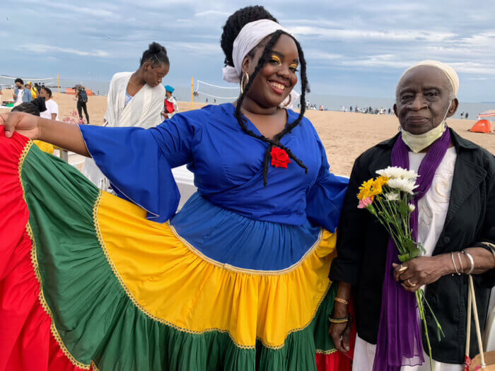 Performer and Vena Baker at Tribute to the Ancestors 2022.
