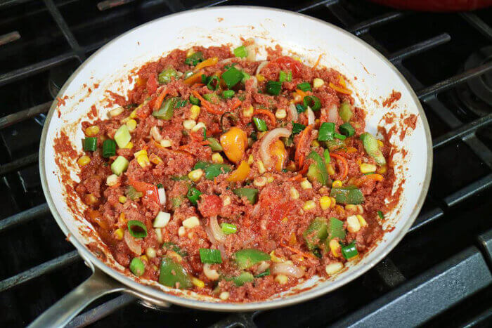 Loaded Caribbean Corned Beef.